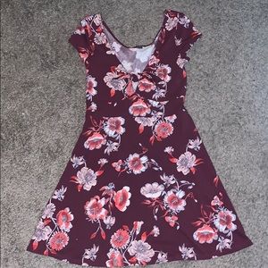 Maroon-purple skater dress
